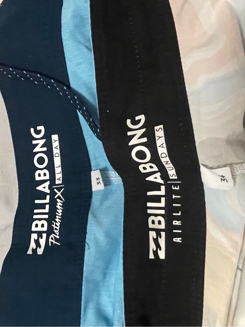 Billabong Men’s Black and Light Blue Swim Bottoms